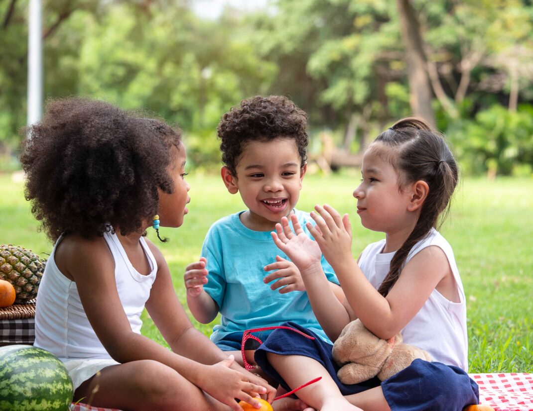 toddlers playing outside